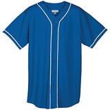 Wicking Mesh Button Front Jersey With Braid Trim Royal/white Adult Baseball