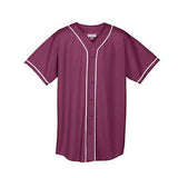 Youth Wicking Mesh Button Front Jersey Maroon/white Baseball