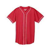 Youth Wicking Mesh Button Front Jersey Red/white Baseball