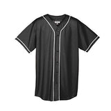 Youth Wicking Mesh Button Front Jersey Black/white Baseball
