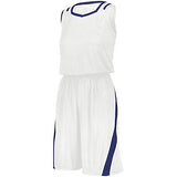 Ladies Athletic Cut Jersey White/royal Basketball Single & Shorts