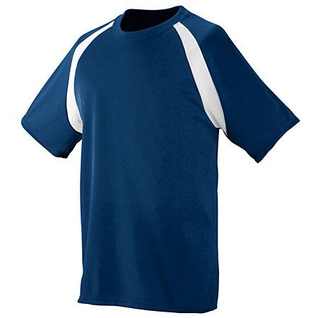 Youth Wicking Color Block Jersey Navy/white Single Soccer & Shorts