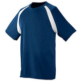 Youth Wicking Color Block Jersey Navy/white Single Soccer & Shorts