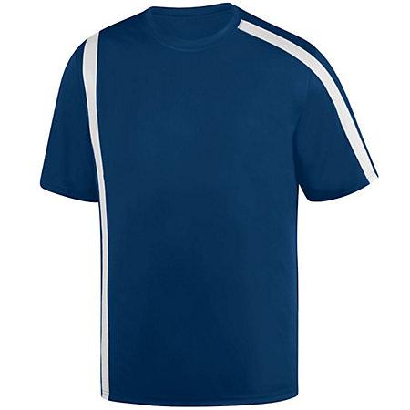 Tercera camiseta de ataque juvenil azul marino / blanco Single Soccer & Shorts
