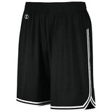 Pantalones cortos de baloncesto retro Negro / blanco Camiseta individual para adultos y