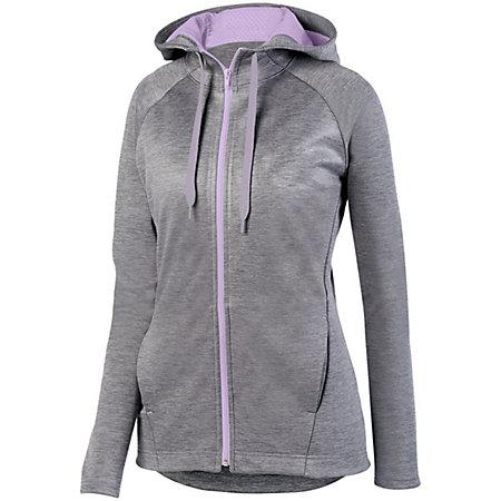 Ladies Zoe Tonal Heather Full Zip Hoodie Softball