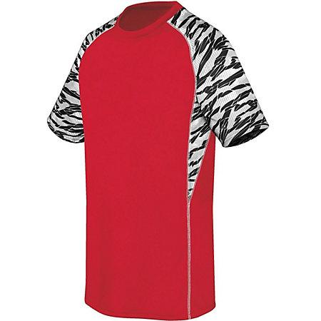 Youth Evolution Printed Shorts Sleeve Jersey Scarlet/fragment Print/white Single Soccer &