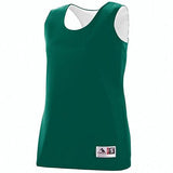 Ladies Reversible Wicking Tank Dark Green/white Basketball Single Jersey & Shorts