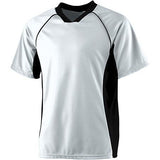 Camiseta de fútbol Wicking para jóvenes Plateado / negro Individual y pantalones cortos