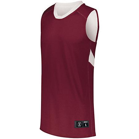 Dual-Side Single Ply Basketball Jersey Cardinal/white Adult & Shorts