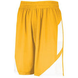 Pantalones cortos de baloncesto con paso atrás Dorado / blanco Camiseta individual para adulto y