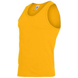 Poly/cotton Athletic Tank Gold Adult Basketball Single Jersey & Shorts