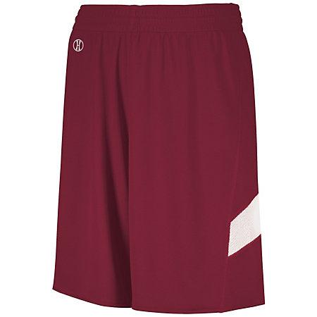 Pantalones cortos de baloncesto de una capa de doble cara para jóvenes Cardinal / jersey blanco y
