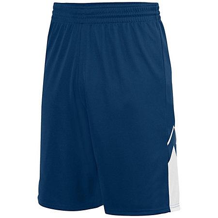 Pantalones cortos reversibles Alley-Oop para jóvenes Azul marino / blanco Camiseta de baloncesto individual y