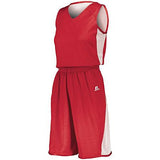 Ladies Undivided Single Ply Reversible Shorts True Red/white Basketball Jersey &