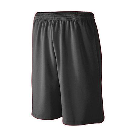 Youth Longer Length Wicking Mesh Athletic Shorts Black Basketball Single Jersey &