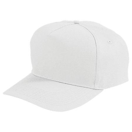 Gorra de sarga de algodón con cinco paneles, béisbol blanco para adultos