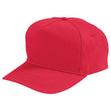 Gorra de sarga de algodón de cinco paneles rojo béisbol para adultos