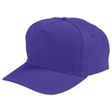 Five-Panel Cotton Twill Cap Purple Adult Baseball