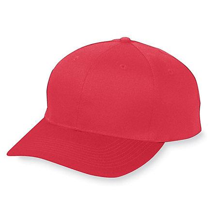 Six-Panel Cotton Twill Low-Profile Cap Red Adult Baseball