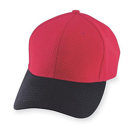 Athletic Mesh Cap-Youth Red / black Youth Baseball
