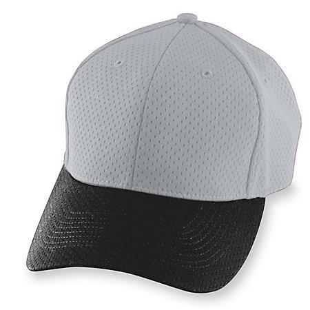 Athletic Mesh Cap-Youth Silver Grey/black Youth Baseball