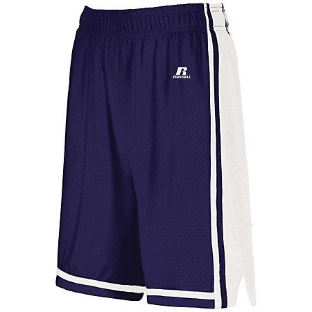 Shorts de baloncesto Legacy para mujer, color morado / blanco