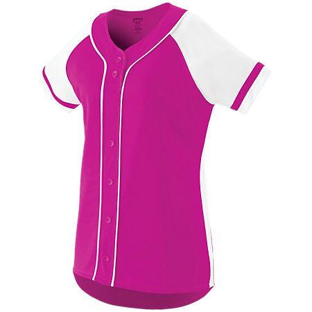 Ladies Winner Jersey Power Pink/white Softball