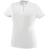 Ladies Wicking Two-Button Jersey White Softball