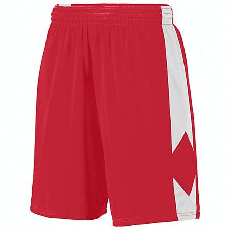 Shorts Block Out para jóvenes Camiseta de baloncesto individual roja / blanca &