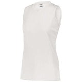Ladies Sleeveless Wicking Attain Jersey White Softball
