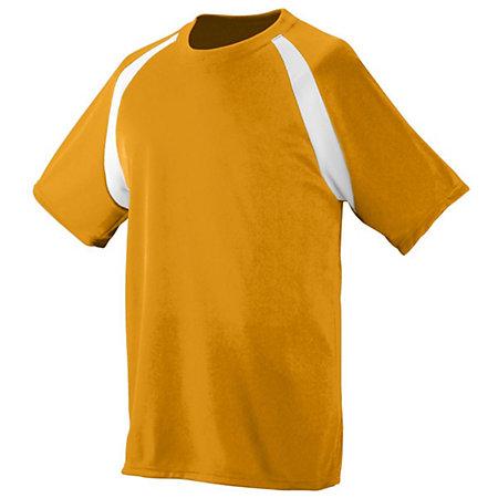 Youth Wicking Color Block Jersey Gold/white Single Soccer & Shorts