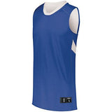 Dual-Side Single Ply Basketball Jersey Royal/white Adult & Shorts