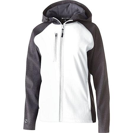 Ladies Raider Soft Shell Jacket Carbon Print/white Softball