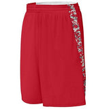 Hook Shot Reversible Shorts Red/red Digi Adult Basketball Single Jersey &