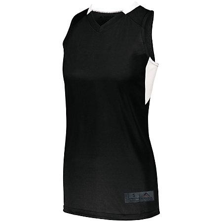 Ladies Step-Back Basketball Jersey Black/white Single & Shorts