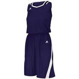 Ladies Athletic Cut Jersey Purple/white Basketball Single & Shorts