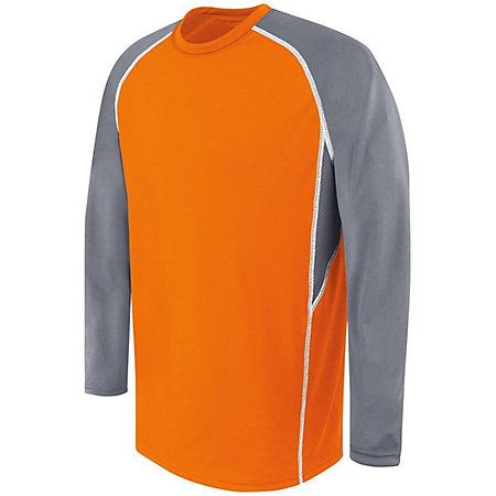 Camiseta y pantalones cortos de baloncesto de manga larga para adulto naranja / grafito / blanco