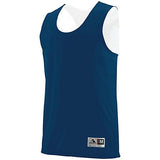 Camiseta sin mangas reversible absorbente azul marino / blanco de baloncesto para adultos de una sola camiseta y pantalones cortos