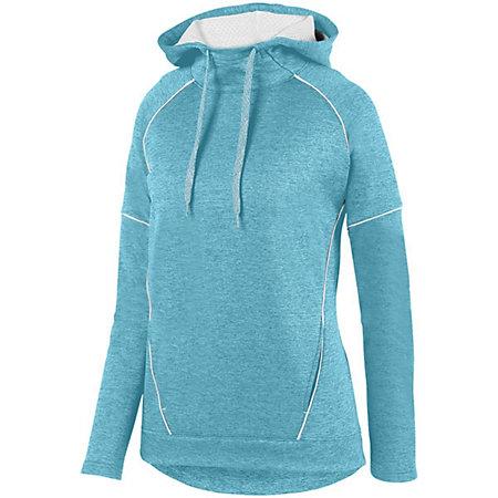Ladies Zoe Tonal Heather Hoodie Aqua/white Basketball Single Jersey & Shorts