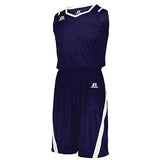 Pantalones cortos de corte atlético Camiseta única de baloncesto para adultos púrpura / blanco y
