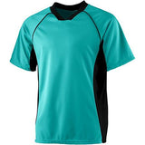 Camiseta de fútbol juvenil Wicking verde azulado / negro Single & Shorts