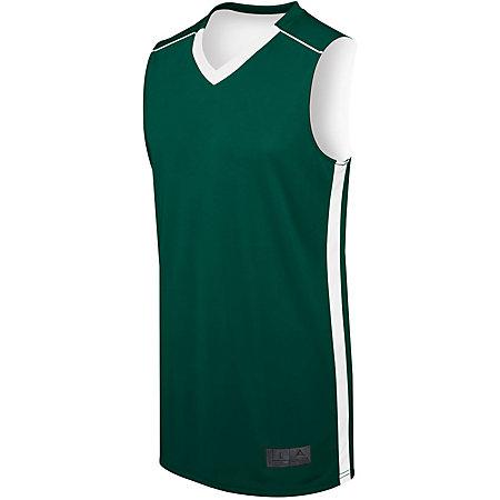 Adult Competition Reversible Jersey Forest/white Basketball Single & Shorts
