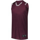 Youth Retro Basketball Jersey Maroon/white Single & Shorts