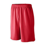 Longer Length Wicking Mesh Athletic Shorts Red Adult Basketball Single Jersey &