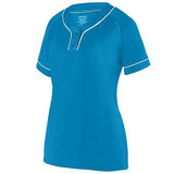 Girls Overpower Two-Button Jersey Power Blue/white Softball