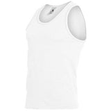 Camiseta sin mangas atlética de poliéster / algodón, camiseta blanca y pantalones cortos de baloncesto para adultos