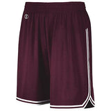 Retro Basketball Shorts Maroon/white Adult Single Jersey &