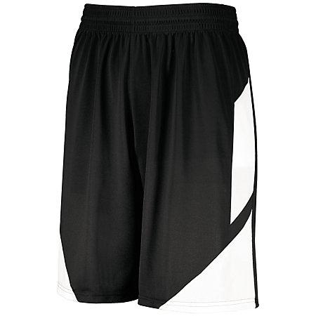 Pantalones cortos de baloncesto con paso atrás, negro / blanco, camiseta individual para adultos y