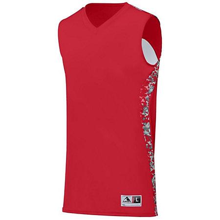 Jersey reversible Hook Shot para jóvenes Rojo / rojo Digi Basketball Single & Shorts